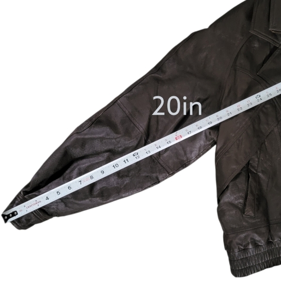 Wilson Leather Expert Brown Leather Bomber Biker Jacket Coat Men Extra Large XL - Picture 8 of 14